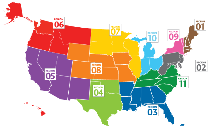 Regions map